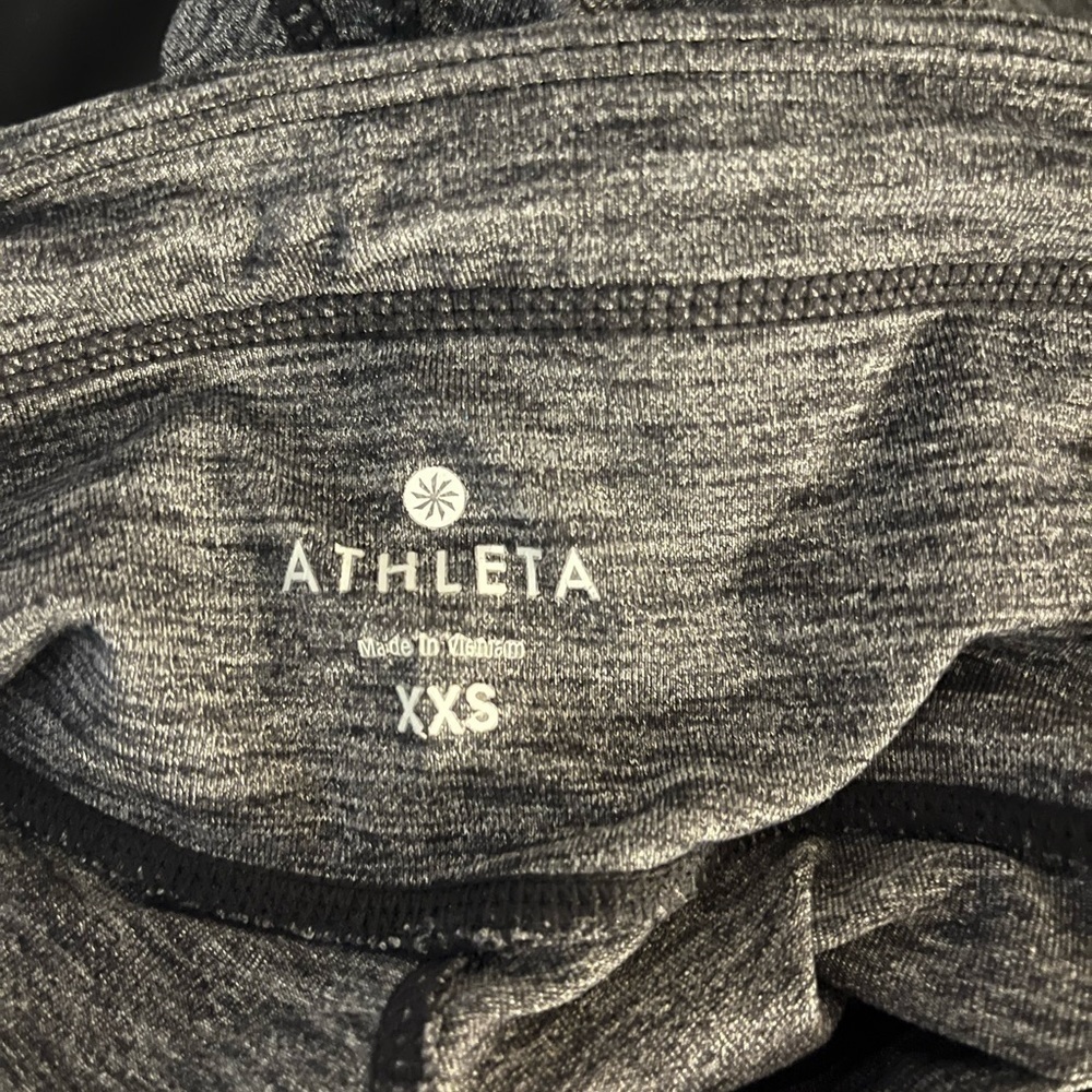 Athleta XXS Charcoal grey black marbled Excursion Hybrid ribbed leggings - Picture 4 of 4